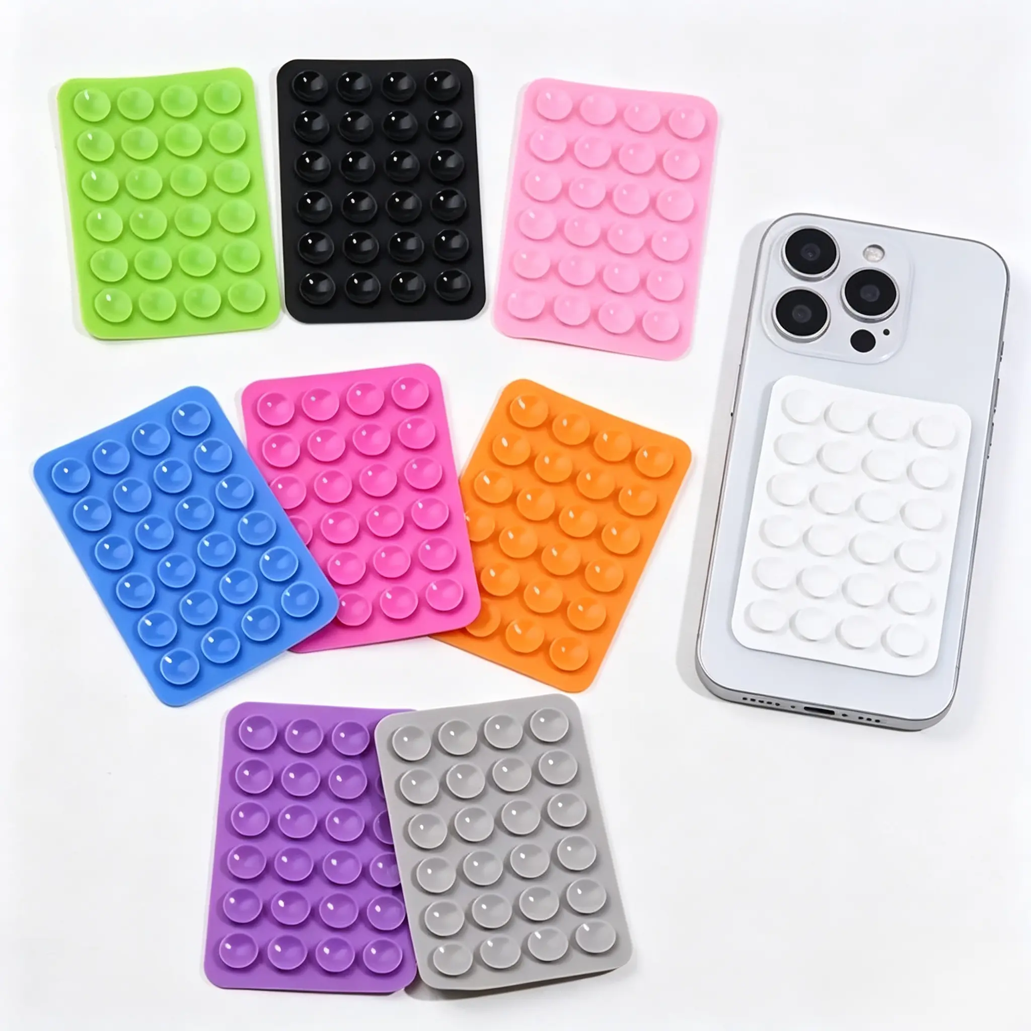 TikTok Viral Double Sided Silicone Suction Cup Phone Mount, Vacuum Strong Non-Slip Phone Grip Holder, Hands-Free Selfie Video Recording Accessory for Content Creators Influencer, Reusable Sticky Smartphone Stand Universal Phone Accessories tiktokshopbackt