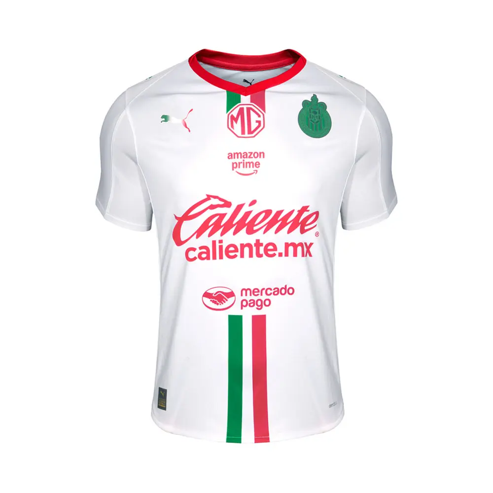 PUMA Mens Chivas Away Shirt Replica 25-26 Crew Neck Short Sleeve Jersey Casual - White PUMA Mens Chivas Away Shirt Replica 25-26 Crew Neck Short Sleeve Jersey Casual - White