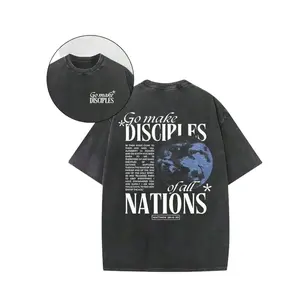 Double-Sided Washed, Matthew Gospel Bible Printed T-Shirt, High-Quality Wax Printed Cotton Vintage Fashion Brand T-Shirt, Suitable For Summer T-Shirts With A Certain Thickness, Holiday Gift230g 100% Cotton,The Patterns Are All Printed. Unisex.