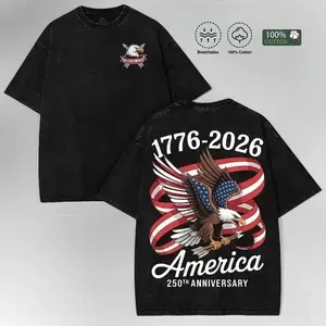 USA 1776 Patriotic T-Shirt | American Eagle Graphic Tee | Vintage Washed Streetwear Unisex | 4th of July men's wear new garments male clothing vacation outfit clothes boys merch oversized