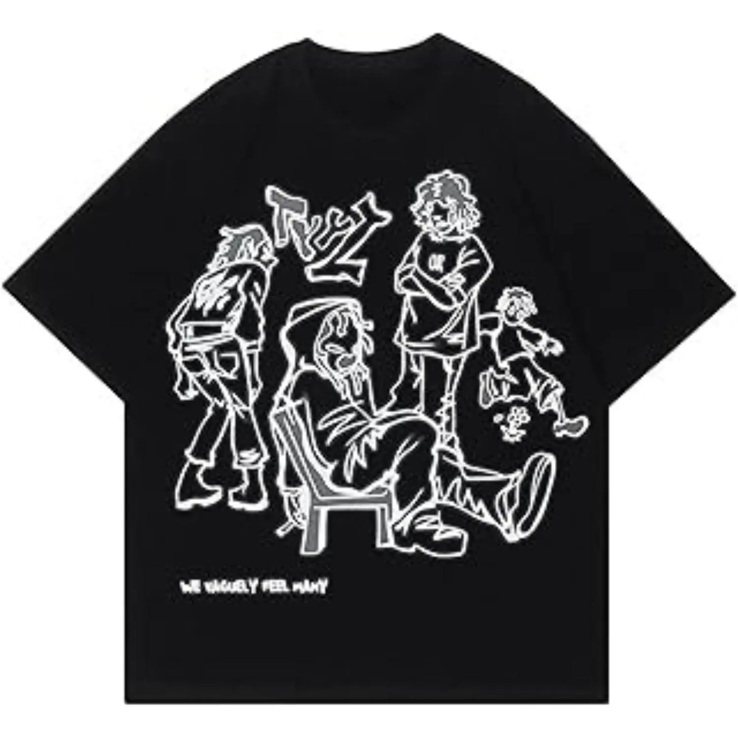 Vamtac Men’s Y2K Vintage Graphic Oversized Cotton Streetwear T-Shirts