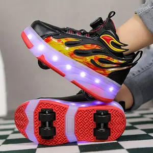 Heelys in a Fresh Design for Both Boys And Girls - Featuring Lights, Dual Wheels, And a Wing Motif, with Wheels That Retract Automatically |   Ideal for Youth, Students, And Novice Skaters |   Discounted Skate Shoes for Boys And Girls