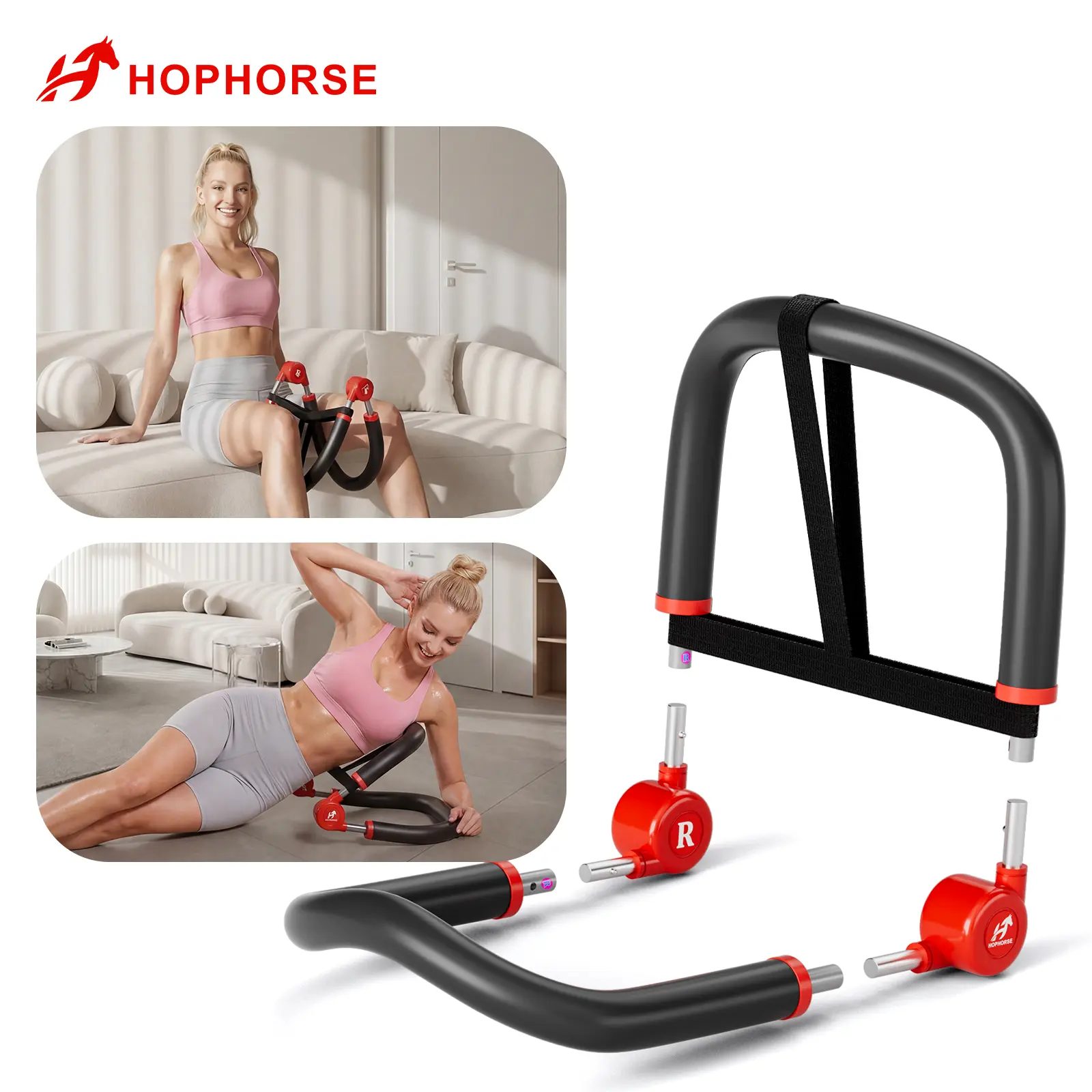 HOPHORSE 10-in-1 AB TRAINER Full Body Workout 3 Resistance Levels 35/44/57 LBS Compact Portable Beginner-Friendly Home & Daily Use summerwins, Workout Machine, Abs At Home
