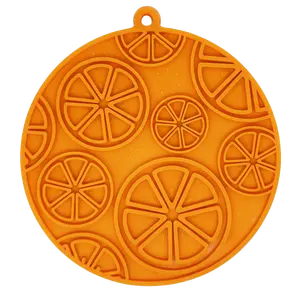 Citrus Design eMat Enrichment Lick Mat With Suction Cups - 8" Diameter, 0.375" Thick, FDA Compliant, Non-Toxic, Made in USA, Perfect for Dog Feeding & Stimulation - Feeder