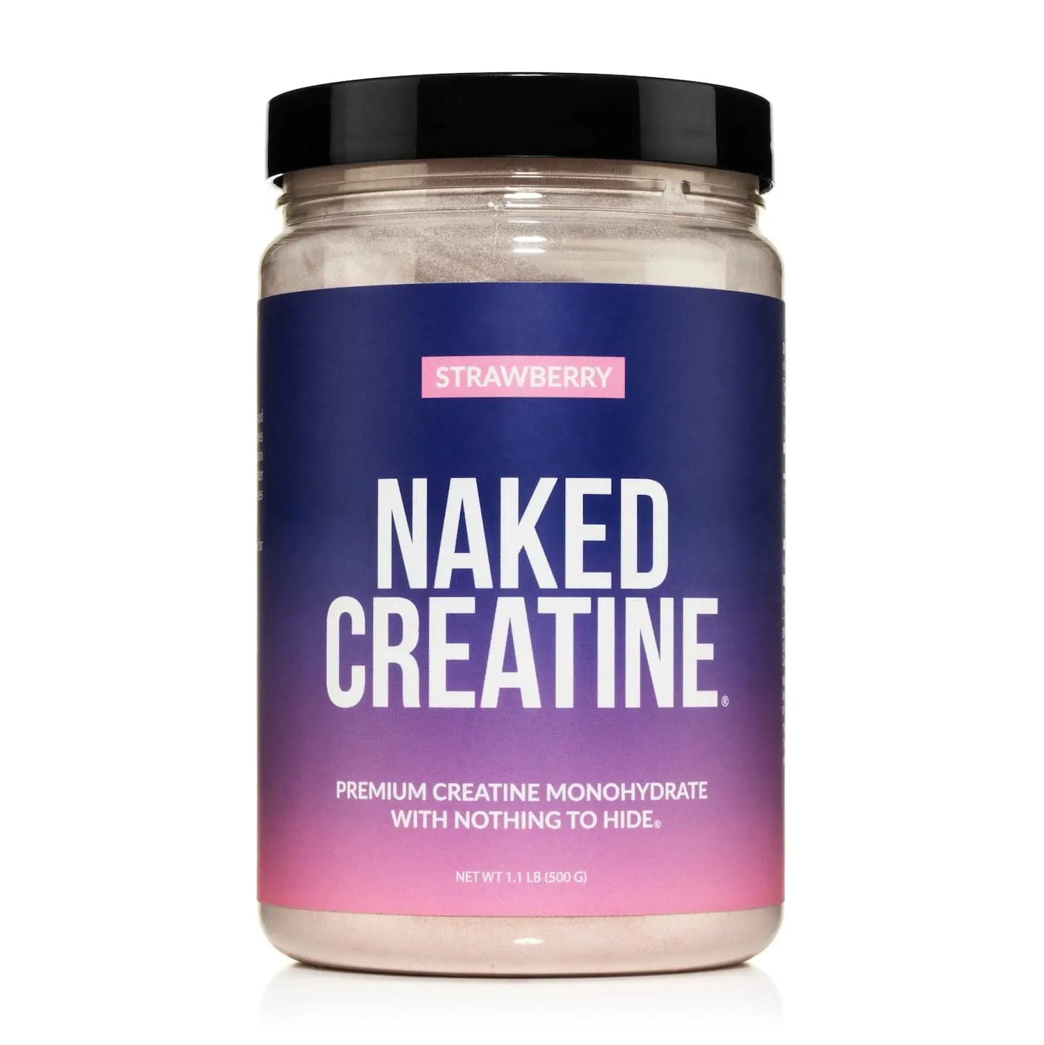 Naked Creatine - Strawberry Flavor - Premium Creatine Monohydrate Powder - 500g - Only 5 Ingredient - Shown to promote strength, muscle mass, and improve exercise performance - 5g creatine per serving
