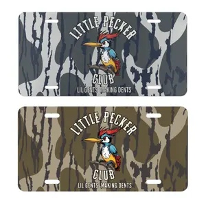 Lil'Pecker Club Camo License Plate, Car Accessories, Hunting Gift - Lightweight Aluminum, Pre-Drilled holes vehicle decor Truck