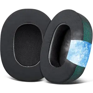 Cooling-Gel Replacement Earpads for Skullcandy Hesh 3/ANC/Evo &  /ANC/Evo & Venue ANC Over-Ear Headphones, Ear Pads Cushions with Ice Silk Fabric - Dark Green