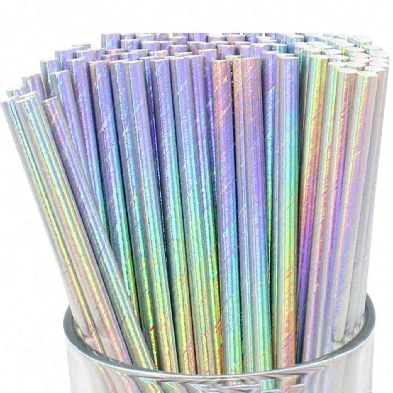 25pcs Colorful Paper Straws, Glitter Straws, Elegant Craft Straws, Suitable For Juice, Milkshake, Birthday, Wedding, Baby Shower, Mermaid Theme Party, Graduation Party, Bridal Shower And More Occasions