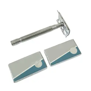 Stainless Steel Double Edge Chrome Shaving Safety Razor + 10 Blades