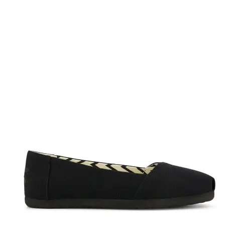 Womens Alpargata Ballet Flat All Black Heritage Canvas