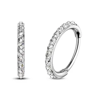 Oufer Reverse Setting Hinged Segment Nose Piercing Hoop Nose Ring 20G 316L Stainless Steel