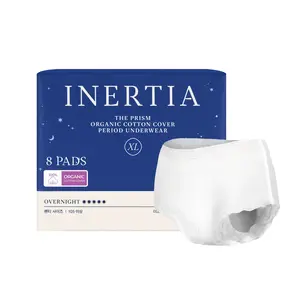 INERTIA Organic Cotton Period Underwear XL 8ct - The Prism Series Korean Leak-Proof Nighttime Protection