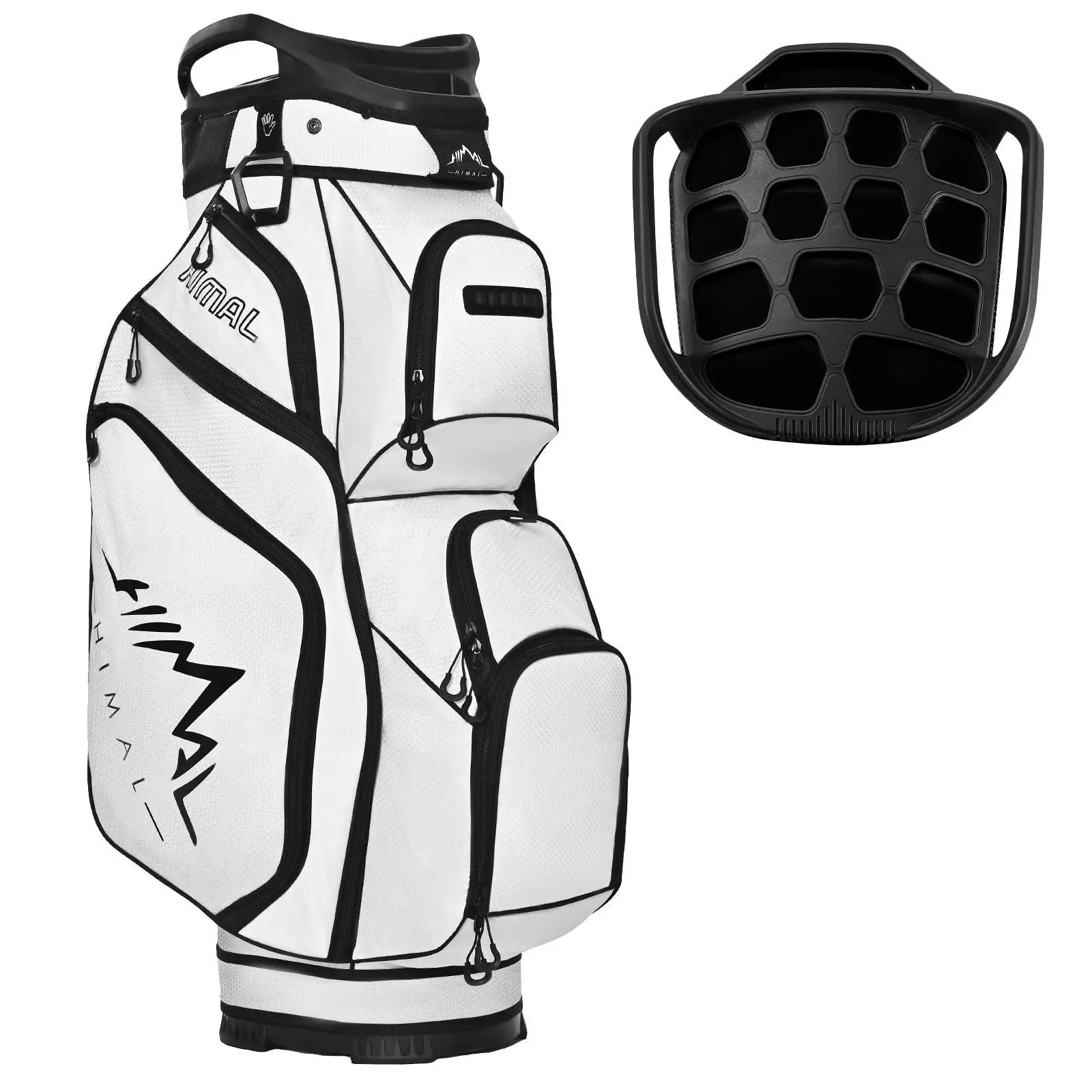 UNIHIMAL Golf Cart Bag for Men with 14-Way Full-Length Dividers, Premium Water-Repellent Polyester with Insulated Cooler Pocket and Rain Cover, Blue, Golf Equipment, Golf Accessory