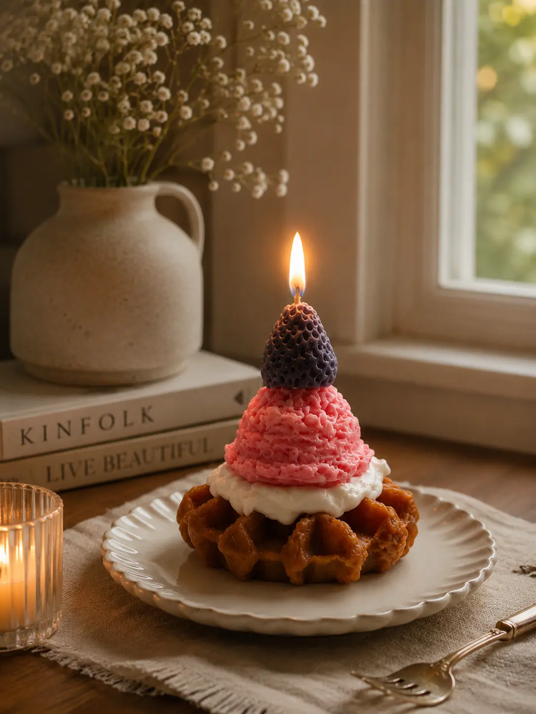 Waffle candles