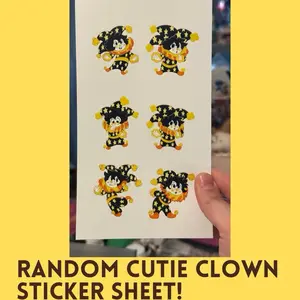 Cutie Clowns Random Vinyl Sticker sheet! -Fun and colorful Clown designs for kids, teachers, junk journaling, collectors and stationery lovers