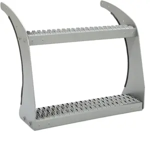 26" Fuel Tank Step Compatible with Peterbilt All Models Aluminum Powder Coated Silvery Non-Slip Fuel Tank Stair