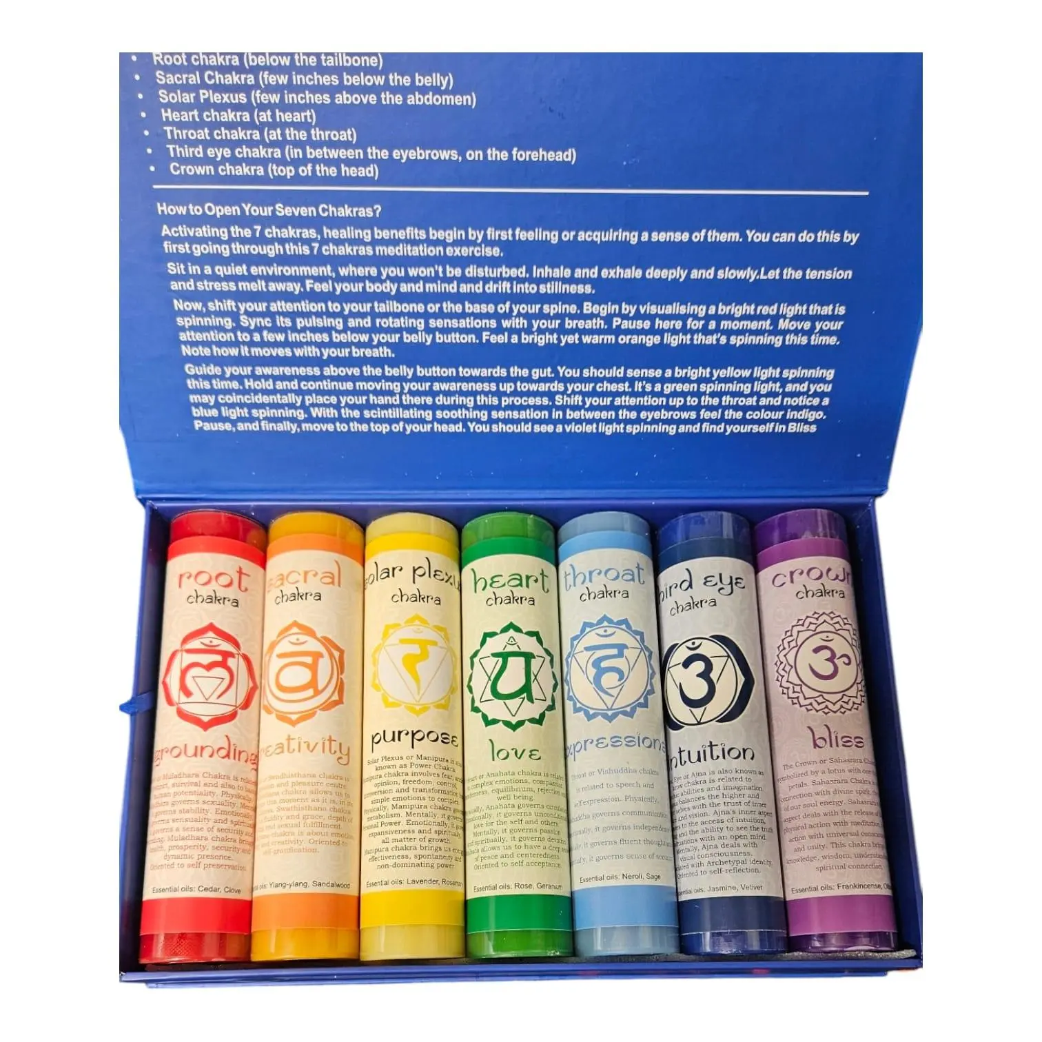 7 Chakra Fragranced Aromatherapy Candle Set - Root to Crown Healing, Meditation, Energy Balancing, Yoga Use, Wellness & Relaxation Gift, Home Decor Ornament for Harmony