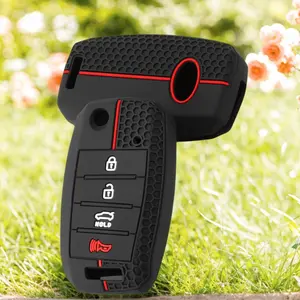 Silicone Car Key Case Cover For Kia Picanto Sportage GT RIO 3 Cerato Soul K5 Ceed Optima Seltos Sorento Forte Stinger Telluride Car Key Protector