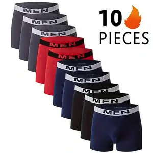 Men's Sports Boxer Briefs, 10-Piece Value Pack Soft & Breathable Underwear Bundle for Everyday Wear Comfortable Fabric