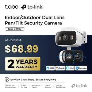 TP-Link & Tapo C246D HybridCam Duo 2K Dual Lens Pan/Tilt Indoor/Outdoor Security Camera with Wide Angle & Telephoto Lenses, Local & Cloud Storage, 360° Patrol, Custom Privacy Zones, Two-Way Audio, IP65 Weather Resistant  #SummerWins #DealsForYouDays