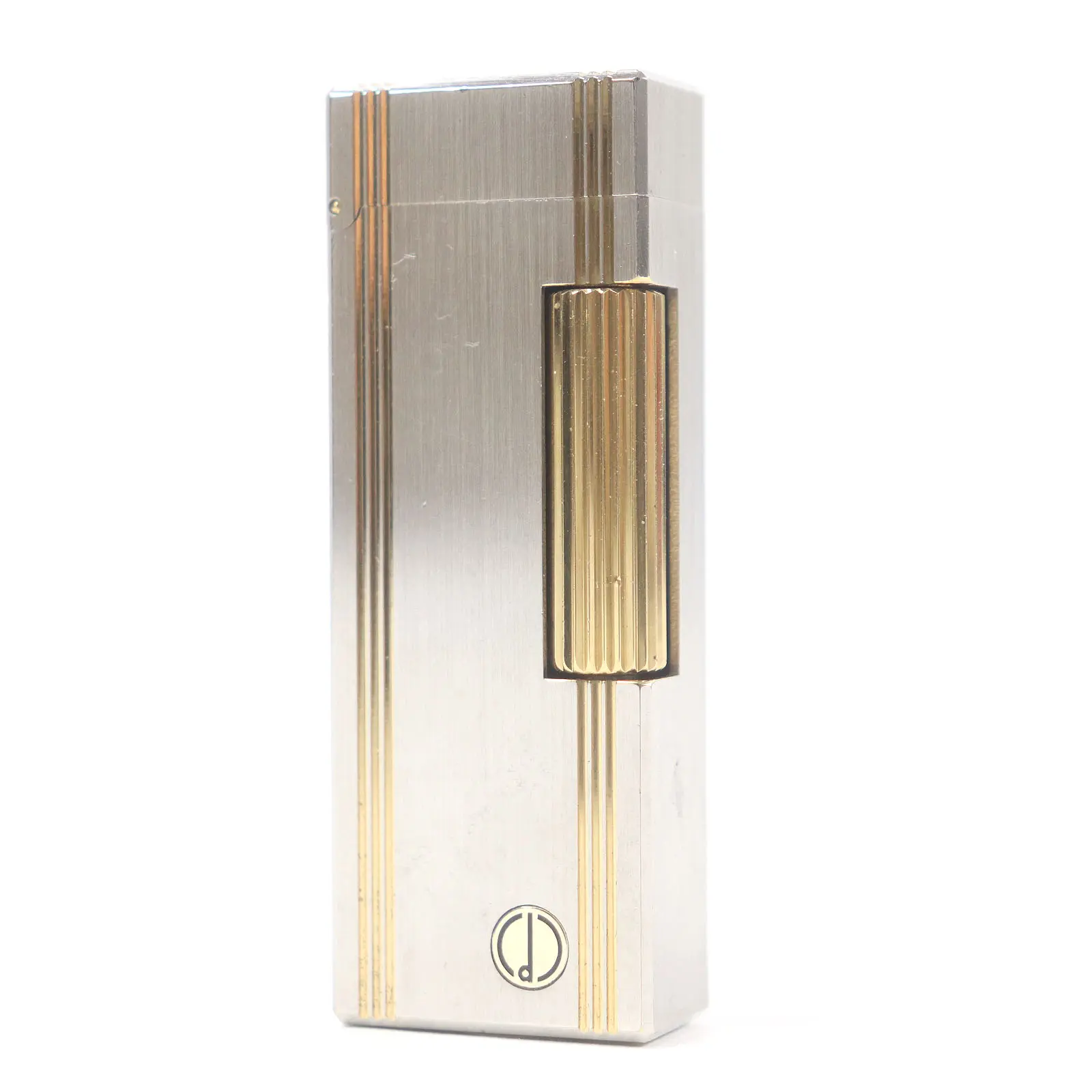 Pre-owned Dunhill Sterling Silver 925 (Ag925) Small Leather Goods Striped Logo Square Lighter