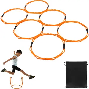 Octagonal Agility Rings, Speed Rings, Youth Agility Footwork Training and Speed Hurdles Ladder, Fitness Equipment Sport Workout for Soccer, Home Gym, 6 Firm Rings Set