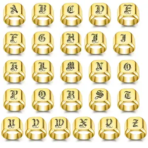 Vintage Hip-Hop Pattern 26-Letter (A-Z) Rings - Stylish, Elegant & Romantic Jewelry for Couples, Dates & Daily Wear