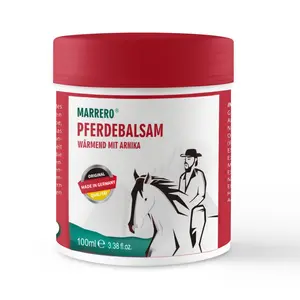 Marrero German Import Horse Ointment - Pain Relief Balm with Horse Chestnut & Arnica Montana, Organic Extra Strength Warming Massage Gel, Nourishing Massage Oils for Joint & Muscle Treatment