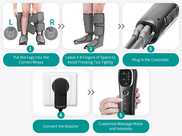 Nekteck Air Compression Leg Massager with 3 Massage Levels & Auto Shut Off Feature for Foot and Calf Comfort and Relaxation