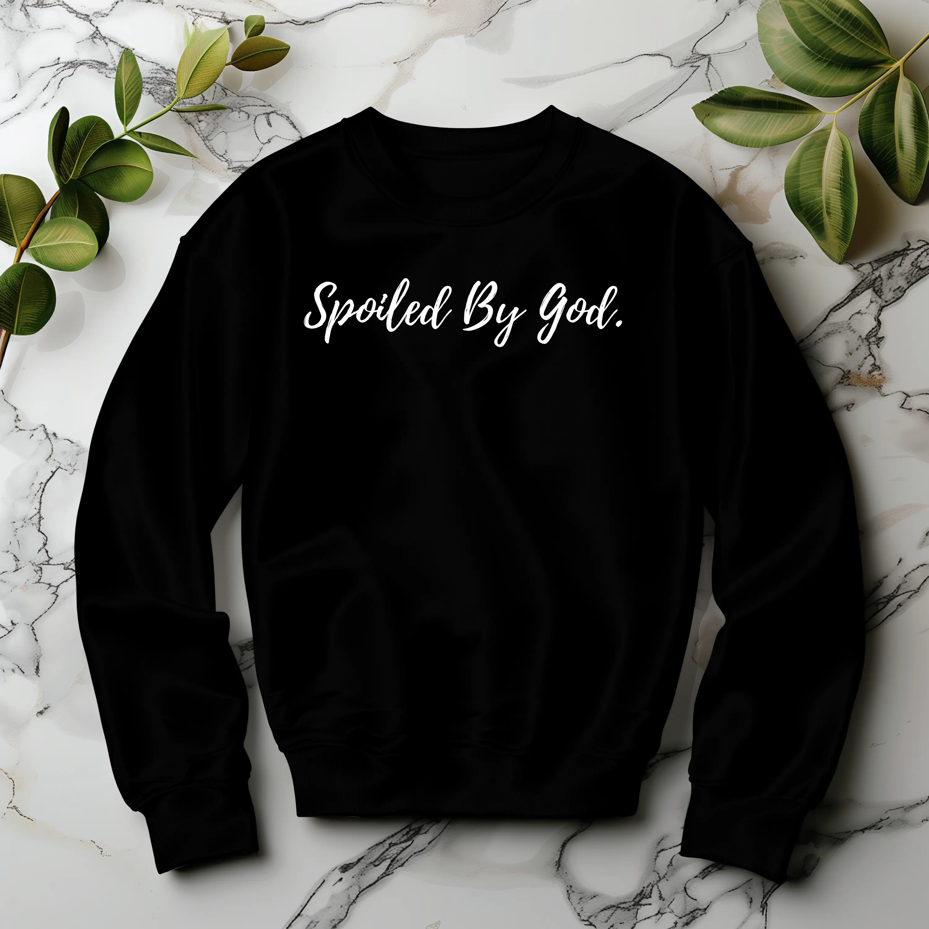 "Spoiled By God" Script Faith Graphic, Christian Sweatshirt, Christian top, Cute Christian Sweatshirt