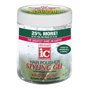 Fantasia IC Hair Polisher Styling Gel 20 oz - Alcohol-Free Strong Hold Gel for Shine & Smooth Finish