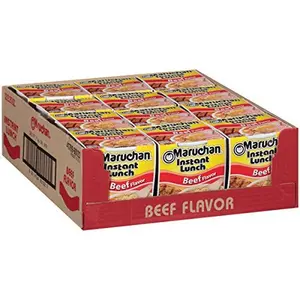 Maruchan Instant Lunch Beef, Ramen Noodle Soup, Microwaveable Meal, 2.25 Oz, 12 Count Maruchan Instant Lunch Beef, Ramen Noodle Soup, Microwaveable Meal, 2.25 Oz, 12 Count