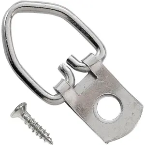 100 Pack D-Ring Picture Hangers with Screws for  Clock Paintings Artwork Picture Frame Hook Photo Mirrors - Pro Quality Single Hole D-Rings
