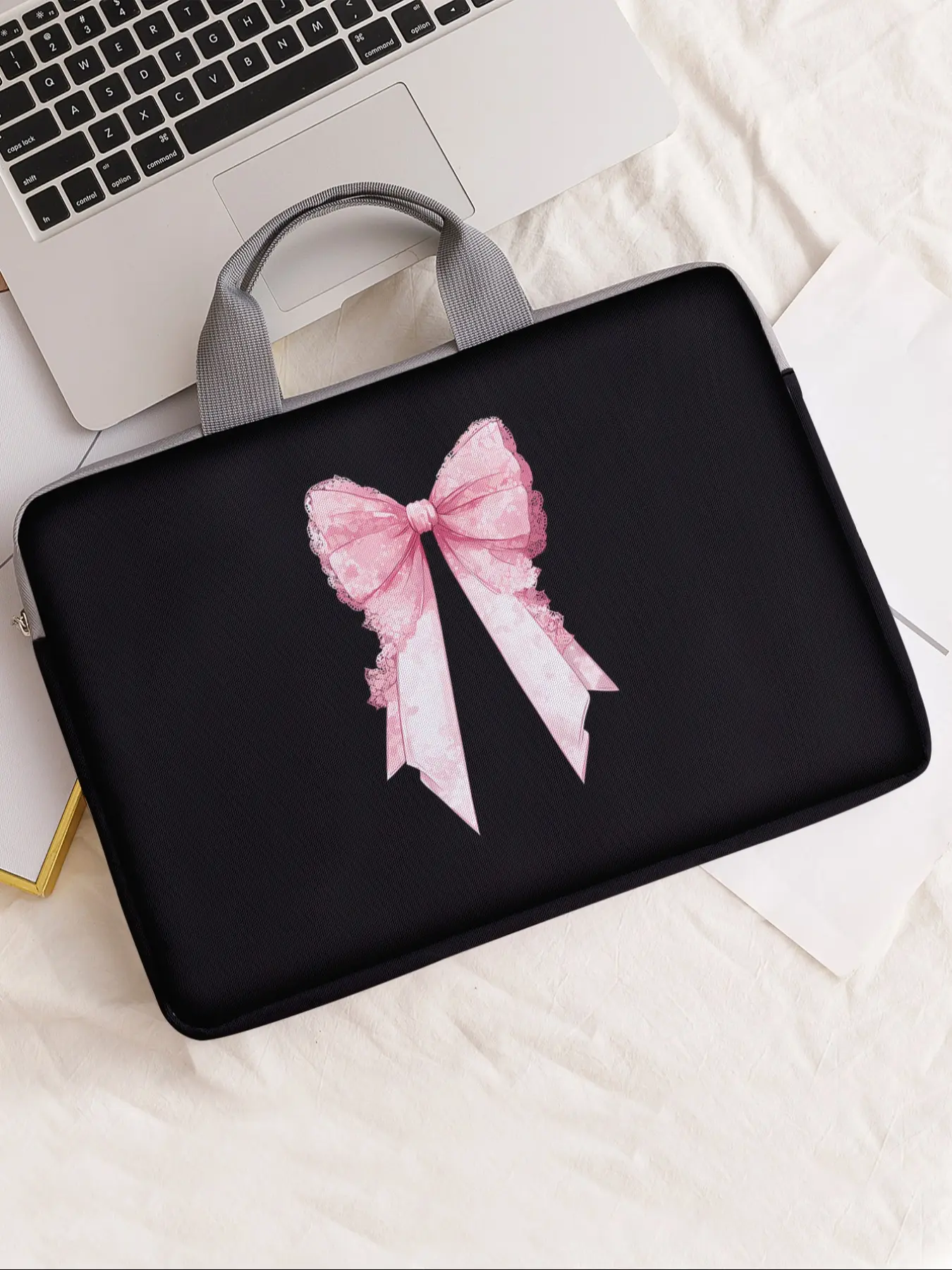 Butterfly Pattern Printed Notebook Cover, Protective Cover, Soft Laptop Sleeve, Laptop Accessories, Fits Laptops & Tablets, Casual Zipper Storage Bag, All Seasons Use