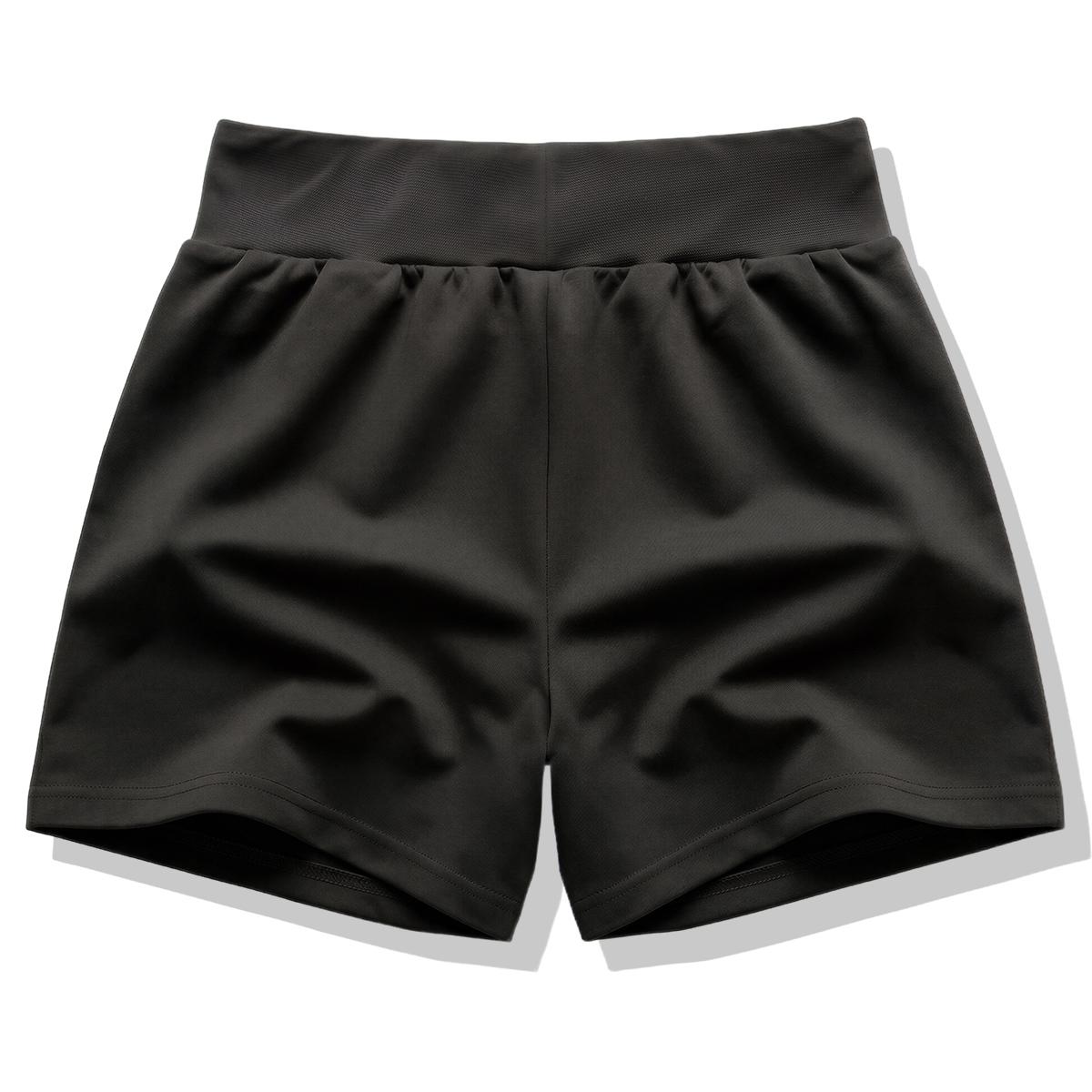 Women’s summer shorts set, suitable for casual sports and everyday activities; solid color; drawstring waist; women’s shorts.