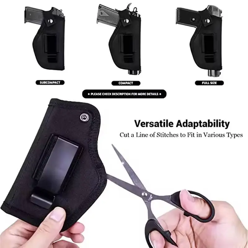B1G1 Free Unisex Concealed Carry Holster, Universal Inside Waistband Holster with Adjustable Clip, Snug Fit for Compact/Subcompact Guns, Right/Left-Hand Compatible, Black (Hunting & Outdoor Gear)