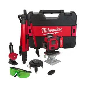 Cordless Green Laser Level - Milwaukee M18 16-Line Green Self-Leveling Cross Line Laser Level ±0.3mm Dual Power Magnetic Base Tripod Kit,Rechargeable Dual Laser Angle Finder,durable tool,outdoor leveling