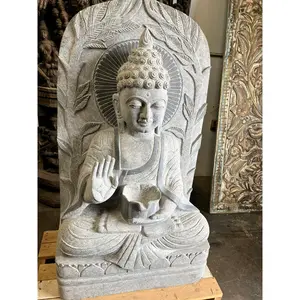 Blessing Bowl Buddha Statue Granite Buddha Sculpture Backyard Sanctuary