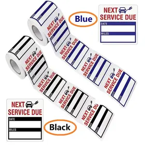 Premium Oil Change Stickers, 2x2'' Removable Service Reminder Labels, No Residue, Easy Peel & Write, and Blue, Durable, Waterproof, Reusable