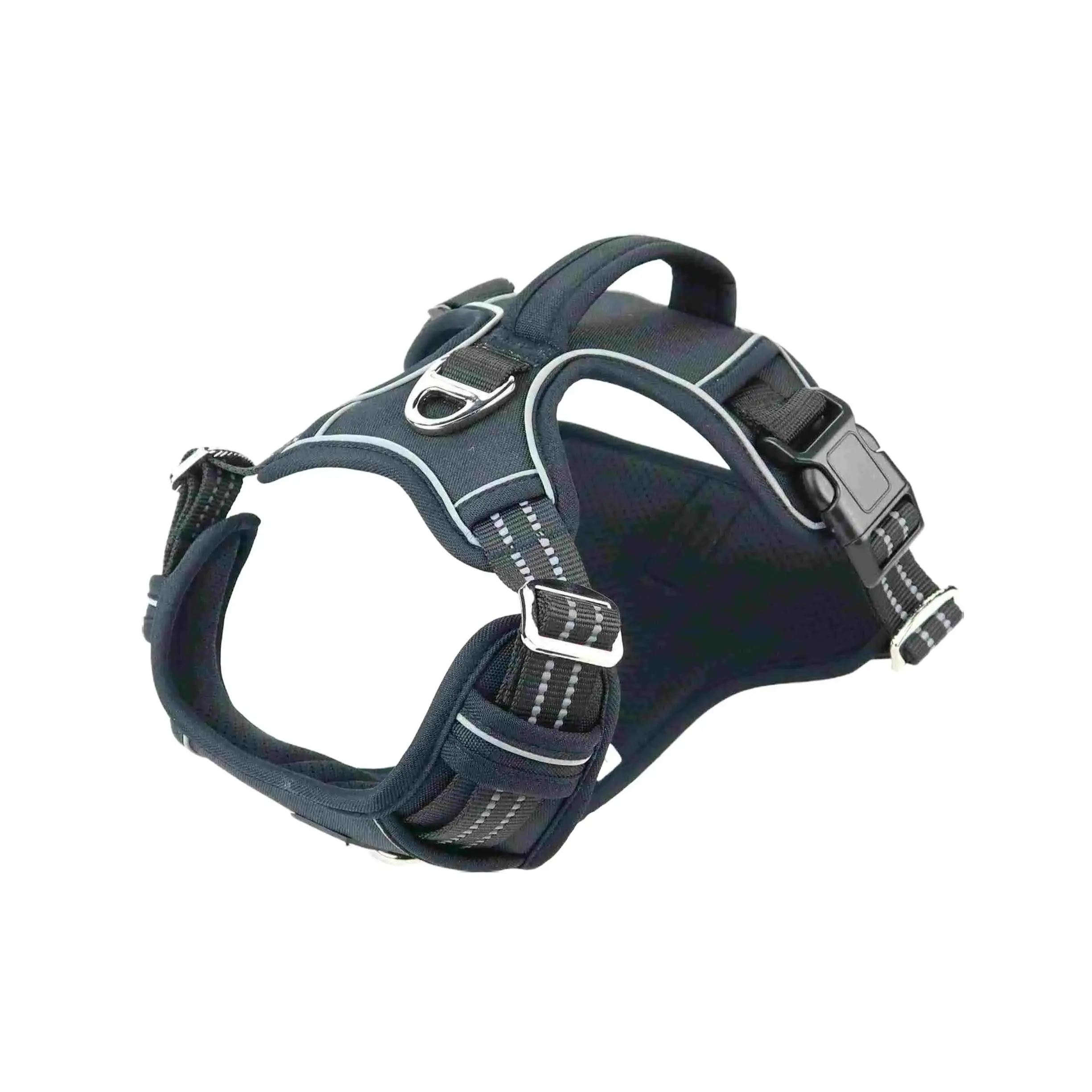 Reflective No-Pull Dog Harness with Vertical Handle - Shaped Harness- Solid Design for Comfort Control & Style - Quick Secure Fit - Black Camo Orange - 4 Sizes