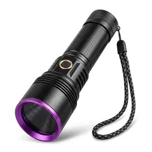 20W 365nm Professional Rechargeable Type-C USB Handheld UV Flashlight with Black Filter Lens, High-Power Ultraviolet Blacklight for Amber Detection, Antique Identification, Pet Stain Finding