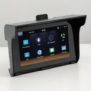 Car Multimedia Player 5'' Portable Motorcycle Navigator IPSX7 Waterproof CarPlay or Android Auto FM Built-in speaker Bluetooth