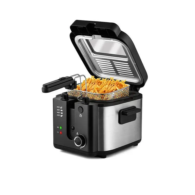 SUSTEAS 1500W Electric Deep Fryer 2.5L Nonstick Basket Adjustable Temp Easy to Clean Portable Stainless Steel Construction for Crispy Meals Kitchen Appliances air fryer air fryers