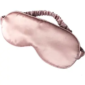 Silk Sleep Eye Mask & Blindfold with Elastic Strap/Headband, Soft Eye Cover Eyeshade for Night Sleeping, Travel, Nap(Pink)