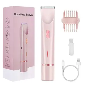 2 in 1 Electric Shaver, 1 Box Women Hair Shaver, Ladies Electric Bikini Trimmer for Face, Arms, Thighs and Body, Ideal Gift