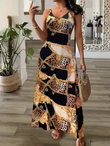 Leopard Print Chain Dress