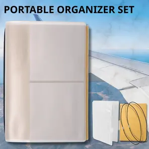 All-in-One Passport TN Journal Set | Dot Grid Refills with PVC Zipper Pouch & Elastic Bands, Pocket Size 12.5x9cm Traveler’s Notebook Organizer Kit, Notebook Refillable, Stationery Essentials