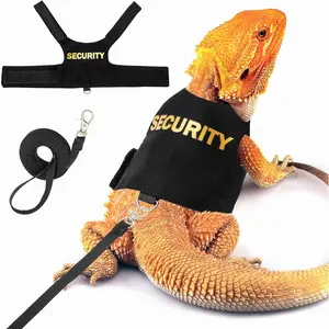 Adjustable Reptile Harness with Leash - Escape Proof Lizard Walking Gear for Outdoor Use - 5 ft Secure Leash Set - Comfortable Fit for Small Pets - Durable Nylon Design for Safety Control cat exercise wheel bin  cage ferret  harness