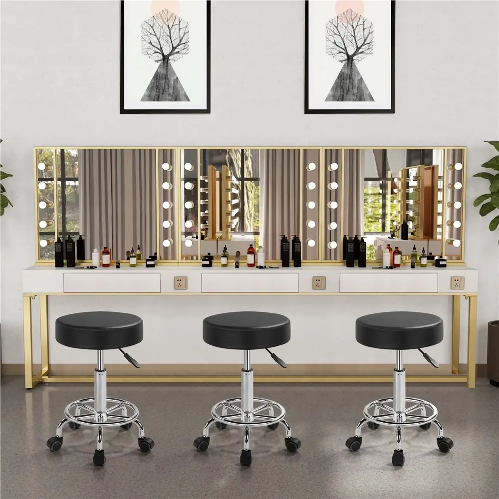 Yaheetech Salon & Spa Stool Adjustable Salon Chair 360° Swivel Stools with Wheels for Medical/ Tattoo/ Dental/ Facial/ Massage/ Spa/ Drafting, Barber Salon Chair, Hair Stylist Chair
