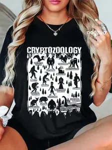 100% Cotton Cryptozoology Cryptid Bigfoot Mothman Dogman Other Monsters T-Shirt